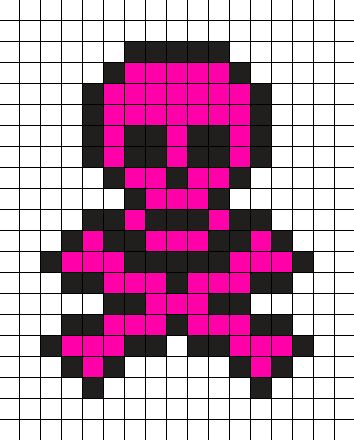 Grid Paper Art Easy, Kandi Square, Emo Perler Bead Patterns, Scene Perler Bead Patterns, Pink Perler Beads, Goth Perler Bead Patterns, Emo Perler Beads, Scene Perler Beads, Scene Pixel Art