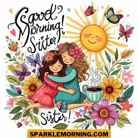 Good Morning Sister Images (18) Good Morning Sisters Images, Good Morning Sister Funny, Good Morning My Sister, Love You Sister Images, Sweet Sister Quotes, Good Morning Sister Images, Good Morning Scripture, Sister Images, Kisses Quotes