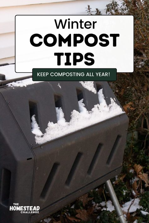 Master the art of composting in winter with our essential tips! ❄️🌱 Explore practical advice on maintaining a healthy composting system, even in colder months. From adjusting your greens and browns ratio to protecting your compost from the elements, these tips will ensure a successful composting journey all year round. Embrace the winter composting challenge and nurture your garden with nutrient-rich goodness! #WinterComposting #CompostTips #SustainableLiving #winterhomesteading Composting In Winter, What To Add To Compost Bin, Winter Composting, Winter Homestead, Benefits Of Composting, Apartment Composting, Compost Turner, Starting A Compost Pile, Composting System