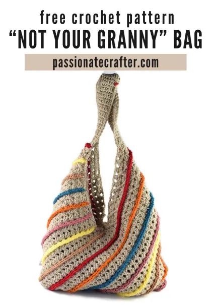 Free Crochet Pattern Not Your Granny Bag • Free Crochet Patterns Modern Haken, Crochet Hobo Bag, Hanging Charms, Granny Stitch, Crochet Market, Free Crochet Bag, Womens Crochet Patterns, Handbags Patterns, Crochet Bag Pattern Free