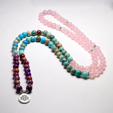 Pink Rose Quartz Mala Bracelets $32.47 bit.ly/3hCYQMU Rose Quartz Mala, Tiger Skin, Pink Rose Quartz, Onyx Bracelet, 108 Bead, Mala Bracelet, Black Agate, Mala Beads, Pink Bracelet