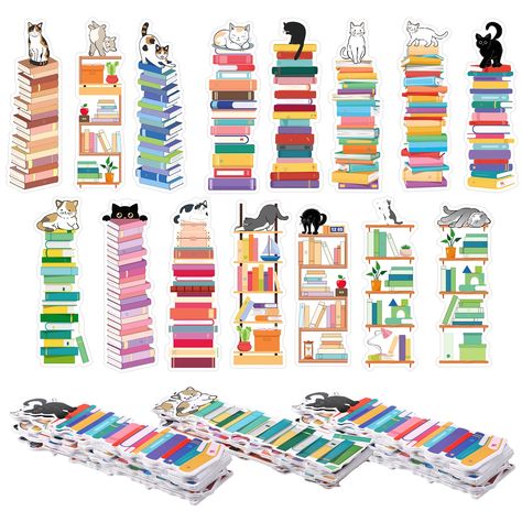 PRICES MAY VARY. Bulk Quantity for Widespread Usage: this package includes 150 pieces of bookshelf shaped book tracker bookmarks in 15 styles, each style with 10 pieces, offering an ideal solution for bibliophiles, students, and professionals, each measuring about 6.3 x 1.97 inches/ 16 x 5 cm, which make it easier for readers to mark their pages without having to worry about bending pages or the bookmark slipping out Durable Paper: crafted from quality paper, our bookshelf shaped book tracking b Unique Bookshelf, Bookmarks Paper, Unique Bookshelves, Amazing Illustrations, Page Markers, Book Tracker, Shape Books, Christmas Child, Bookshelf Design