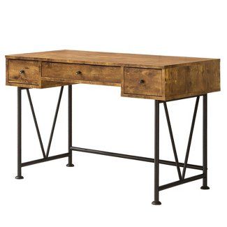 Desks : Target Desk Antique, Industrial Style Desk, Industrial Home Offices, Antique Writing Desk, Chic Desk, Industrial Home Design, Writing Desk With Drawers, Wood Writing Desk, Coaster Furniture