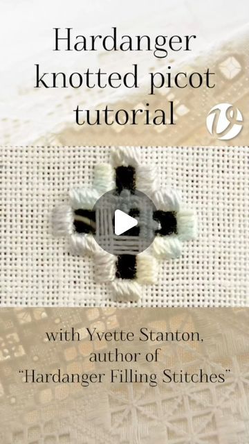 Yvette Stanton on Instagram: "Hardanger knotted picot tutorial with Yvette Stanton, author of "Hardanger Filling Stitches."  Picots are a filling stitch that many people find difficult to master. These knotted picots are worked with a Norwegian method, used for traditional Hardanger embroidery. This is the method shown in my book, "Hardanger Filling Stitches".  Please note, I am not currently well enough to be creating videos. This is repurposed content from my YouTube channel, "White Threads FlossTube". You can see more great videos like this one, there.  #hardangerfillingstitches #hardangerembroidery #yvettestanton #hardangertutorial #whiteworkqueen" Hardanger Embroidery, My Youtube Channel, Hand Stitching, Youtube Channel, Embroidery