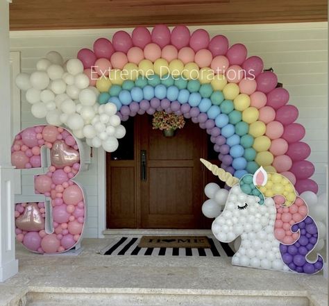 Balloon Decorations Unicorn, Rainbow Unicorn Balloon Ideas, Unicorn Party Balloon Decorations, Unicorn Balloon Decor, Unicorn Balloon Backdrop, Unicorn Balloon Decorations, Unicorn Balloon Ideas, Rainbow Unicorn Party Decorations, Unicorn Balloon Garland