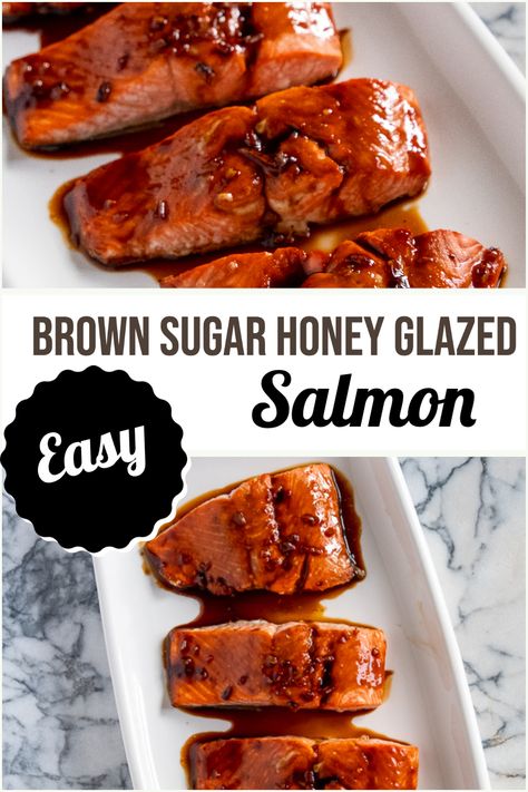 Honey Ginger Glaze, Easy Glaze For Salmon, Sweet Glaze For Salmon, Honey Glazed Salmon Recipes Baked, Easy Honey Glazed Salmon, Honey Salmon Glaze, Salmon Tails Recipe, Bbq Glazed Salmon, Honey Glaze For Salmon