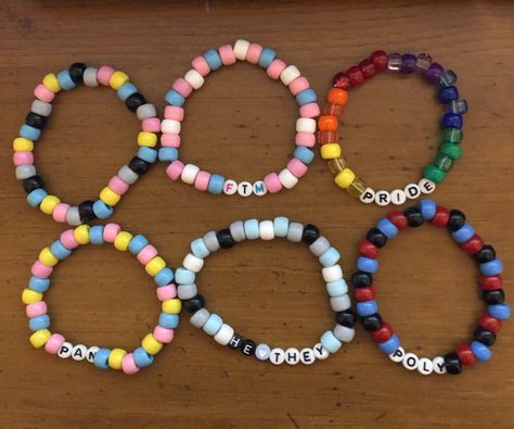 Trans Flag Bracelet, Trans Kandi Bracelet, Trans And Pan Flag, Pride Kandi Bracelets, Diy Pride Flag, Trans Accessories, Polygender Flag, Trans Kandi, Trans Bracelet