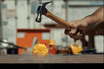 <b>Find the comfort in destruction.</b> Hammer Gif, Egg Gif, Random Objects, Satisfying Things, Wooden Man, Perfect Eyeliner, Amazing Gifs, Eye Liner Tricks, Scotch Tape