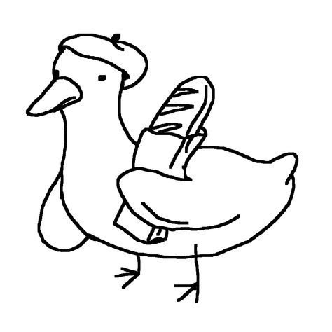 Duck Line Drawing, Baguette Tattoo, Baguette Drawing, Paris Tattoo, Drawing Application, Pixel Drawing, Line Drawing, Free Online, Mobile App