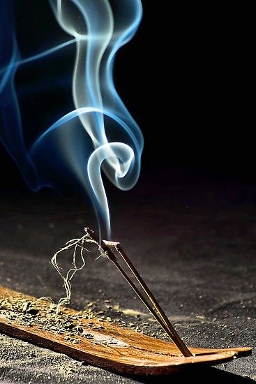 Incense  smoke...we use incense in our spiritual practices and ceremonies...but also for space clearing in Fung Shui. The Words, Incense