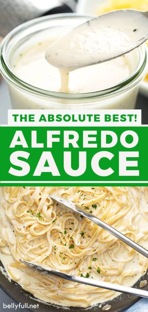 The best homemade Alfredo sauce made from scratch with only a handful of natural ingredients. This easy recipe comes together in just minutes and will knock your pasta socks off! Store-bought Alfredo doesn't even compare. Scratch Alfredo Sauce, Homemade Alfredo Sauce Easy, The Best Alfredo Sauce, Best Homemade Alfredo Sauce, Best Alfredo Sauce, Best Alfredo, Homemade Alfredo Sauce Recipe, Alfredo Sauce Easy, Alfredo Sauce Recipe Easy