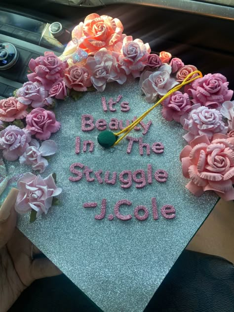 Jcole Quote Grad Cap, Junior H Graduation Cap, Bryson Tiller Graduation Cap, Billie Eilish Grad Cap, J Cole Grad Cap, 8th Grade Grad Cap Ideas, Song Lyric Graduation Cap, Jhene Aiko Graduation Cap, J Cole Graduation Cap Ideas