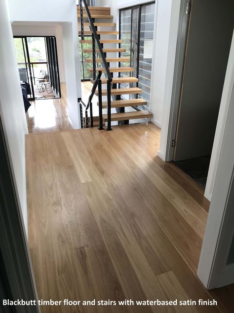 Beautiful blackbutt timber floor and stairs Blackbutt Floors, Beach House Flooring, Timber Stair, Timber Floor, Wood Floor Design, Timber Floors, Hardwood Floor Colors, Floor Boards, Flooring For Stairs