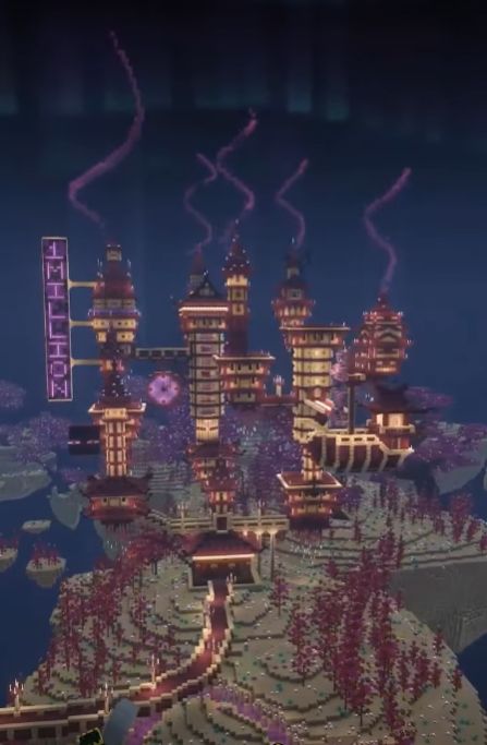 End Dimension Builds Minecraft, Minecraft Villian Build, Minecraft End House Ideas, Minecraft End Builds Ideas, Minecraft End City Builds, Incredible Minecraft Builds, End City Builds Minecraft, Minecraft Mega Build Inspiration, End House Minecraft