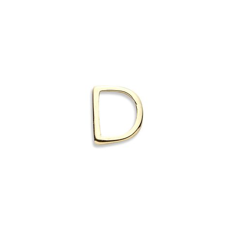 A gold charm of the letter “D”. The Letter D, Letter D, Gold Charm, Neon, Sculpture, Gemstones, Gold