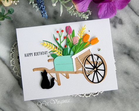 Spellbinders Country Wheelbarrow, Annie Williams, Spellbinders Dies, Wheel Barrow, Glimmer Hot Foil, Embroidery Cards, Hand Made Greeting Cards, Spellbinders Cards, Making Greeting Cards