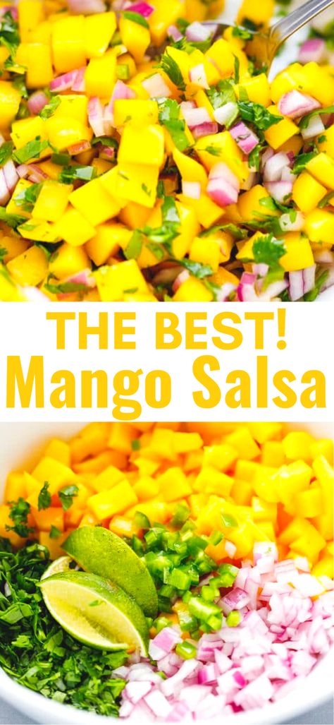 Best Mango Salsa, Easy Mango Salsa Recipe, Fresh Mango Salsa Recipe, Mango Salsa Recipe, Fresh Mango Salsa, Avocado Salsa Recipe, Mango Salsa Recipes, Mango Avocado Salsa, Grilled Meats