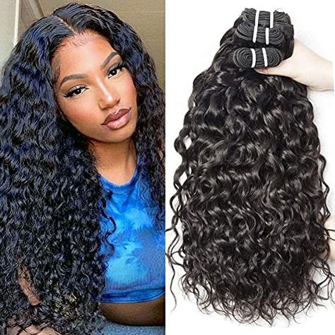 Curly Weave, Curly Weave Hairstyles, Curly Weaves, Cheap Human Hair, Brazilian Remy Hair, Human Hair Bundles, Water Waves, Hair Bundles, Remy Human Hair