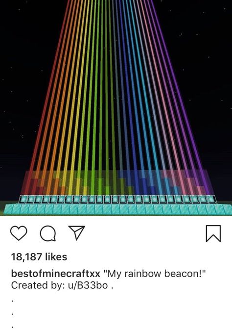 Minecraft Information Board, Rainbow Beacon Minecraft, Minecraft Beacon Builds, Beacon Ideas Minecraft, Minecraft Rainbow Builds, Funny Minecraft Builds, Architecture Memes, Minecraft Building Guide, Minecraft Decoration