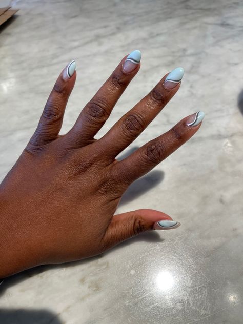 White Teal Nails, Teal And White Nail Designs, Teal And Gray Nails, Muted Teal Nails, Teal And White Glitter Nails, Nail Time, Spring Fever, Teal And Grey, Blue Grey