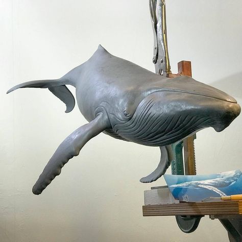 Starting to add some detail to my Humpback, including those, oh so distinctive, throat pleats ☺️#humpbackwhale #whalesculpture... Whale Jewelry, Deep Photos, Snails In Garden, Gray Whale, Whale Art, Copper Art, Ceramics Pottery Art, Humpback Whale, Wood Carving Art