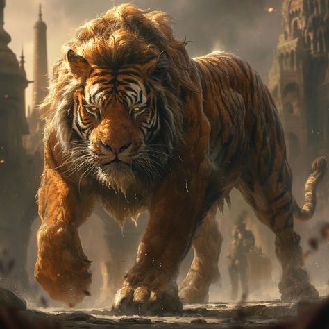 Giant Tiger Fantasy Art, Cheetah Fantasy Art, Photos With No Context, Tiger Monster, Fantasy Tiger, Massive Monster, Confusing Photos, Most Dangerous Animals, Giant Tiger