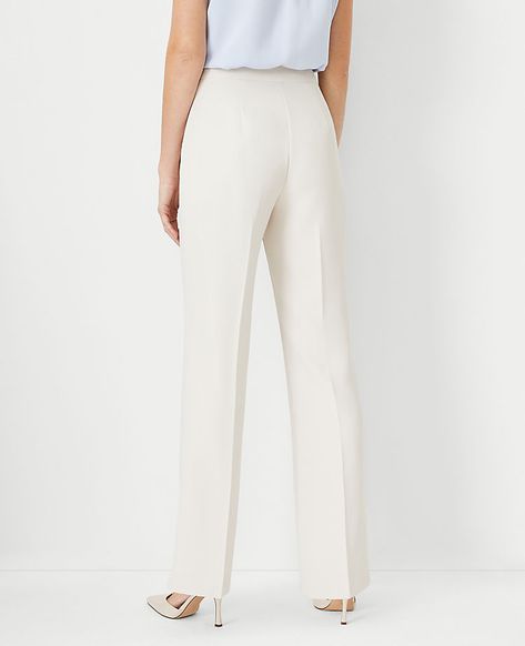 606858 Cream Pants Suit Women, Trouser Pants Pattern, White Trouser Pants, Business Clothes, Side Zip Pants, White Dress Pants, Cream Pants, Knitted Suit, Work Clothing