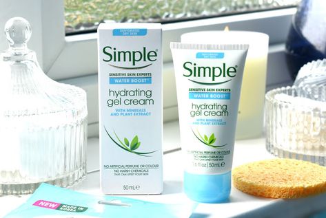 NEW POST: Simple Water Boost Hydrating Gel Face Cream Review... Simple Hydrating Gel Cream, All Things Girly, Oily T Zone, Retaining Water, Natural Hydration, Skin Gel, Flaky Skin, Daily Moisturizer, Gel Cream