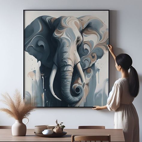 Cool Blue Elephant Abstract Minimal Poster, Printable Artwork, Elegant Bedroom Decor, High-resolution Print, Wildlife Painting, Neutrals - Etsy Canada Elephant Bedroom Ideas For Adults, Elephant Bedroom, Elephant Abstract, Wildlife Painting, Elegant Bedroom Decor, Minimal Poster, Wildlife Paintings, Blue Elephant, Elegant Bedroom