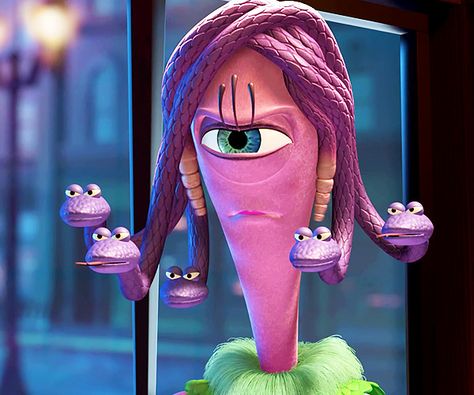 Monsters, Inc. (2001) Roz Monsters Inc, Monsters Inc Girl, Monsters Inc Characters, Sully Monsters Inc, Monsters Inc Boo, Snake Hair, Monster Inc, Monsters University, Monster University