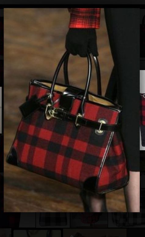 Love Nice Purses, Ralph Lauren Tartan, Plaid Bag, Style Anglais, Plaid Purse, Ralph Lauren Bags, Plaid Shirts, Handbag Heaven, Red And Black Plaid