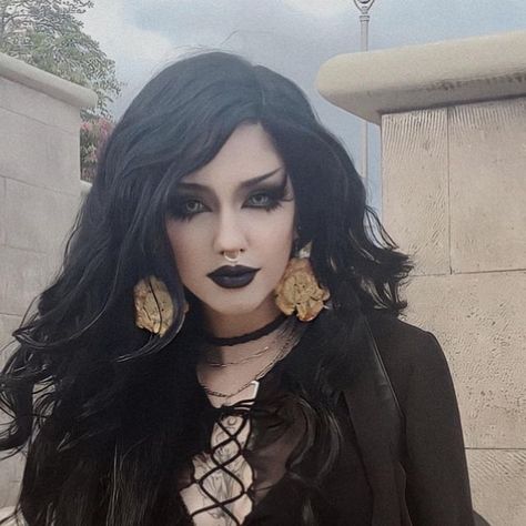 𝔏���𝔲𝔞𝔫𝔫 ℜó𝔰 | a 𝓦𝓲𝓽𝓬𝓱 from the tropical goth, metal scene on Instagram: "[insert tostón emoji] Clothing: -Skirt - @punkrave -Shirt- @romwe Face: -Black lipstick and eyeshadow- @necromancycosmetica Use code ‘luann’ for discount -Eyelashes and eyeliner - @hellbitesbeauty Use code ‘Luann’ for discount -Eye contacts- @pinkyparadisedotcom Use code ‘luann.ros10’ for discount Tostones in my store @deityofdecay 🖤" Tropical Goth, Emoji Clothes, Rave Scene, Goth Metal, Eye Contacts, Scene Goth, Black Lipstick, Punk Rave, Eyelashes