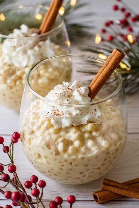 EGGNOG TAPIOCA PUDDING – The Joy-Filled Kitchen Eggnog Dessert, Tapioca Pudding, Homemade Eggnog, Eggnog Recipe, Mini Apple, Cake Roll, Next Holiday, Pudding Recipes, Trifle