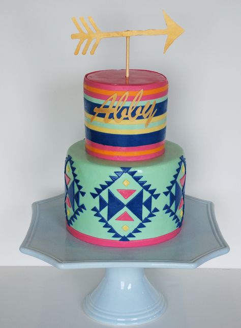 Aztec Cake                                                                                                                                                                                 More Cakes 13th Birthday, Birthday Cake Ideas 13, Birthday Cakes 13, 13 Birthday Cakes, Cakes Elegant Birthday, Aztec Cake, 13th Birthday Cake Ideas, Native American Cake, Birthdays Cakes