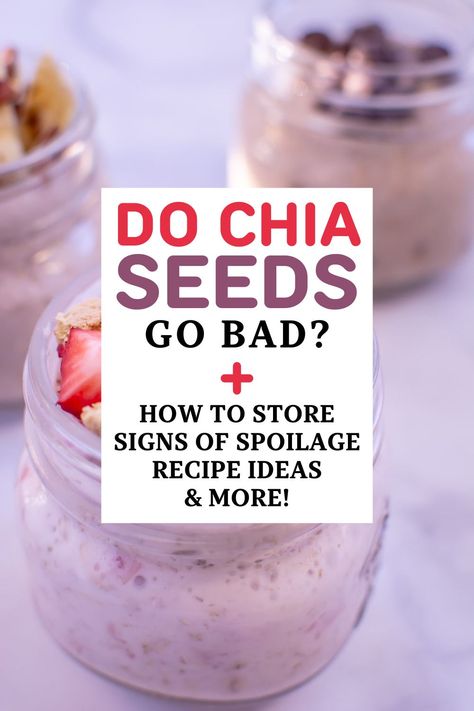 Yes, chia seeds will eventually go bad. Read our guide to find out chia seeds shelf life, how to store, how to freeze, signs of spoilage, recipe ideas, and more! via @savorandsavvy Chia Gel, Soak Chia Seeds, Freezer Smoothies, Chia Recipe, Smoothie Packs, Substitute For Egg, How To Store, Freezer Friendly, Chia Pudding