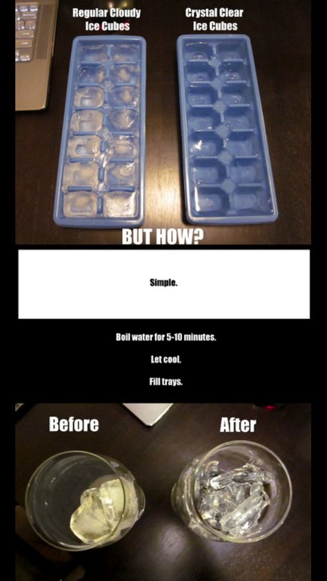 Clear Ice Cubes, Cooking Charts, Special Drinks, Life Pro Tips, How To Make Crystals, Ice Trays, Beverage Center, Clear Ice, Ice Cube Trays