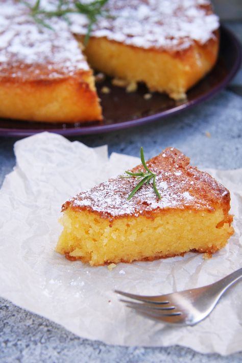 Lemon Polenta Cake, Cornmeal Cake, Cornmeal Recipes, Lemon Cakes, Easy Cakes, Polenta Cakes, Semolina Cake, Jamaican Food, One Of Those Days