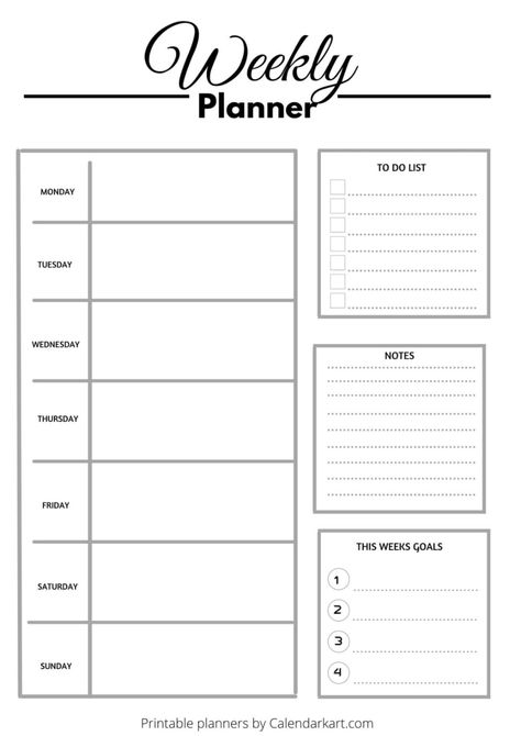 Free Printable Weekly Planner Templates - CALENDARKART Free Printable Weekly Schedule Templates, Cute Weekly Planner Template, Seniors Quotes, Organization Sheets, Free Printable Weekly Planner Template, Weekly Appointment Planner, Week Planner Template, Free Printable Weekly Calendar, Blank Weekly Planner