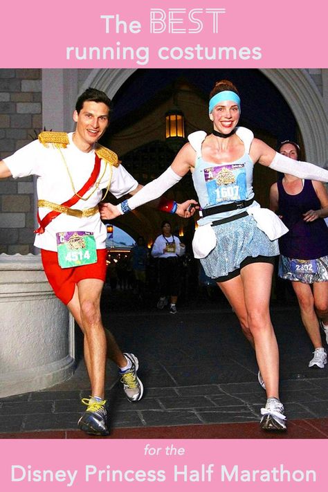 What to wear for the disney princess half marathon Run Disney Costumes Princess, Disney Princess Half Marathon Costume, Run Disney Couples Costumes, Run Disney Costume Ideas, Disney Princess Marathon Costume, Run Disney Outfits, Disney Half Marathon Outfits, Disney Running Costumes, Disney Marathon Outfit