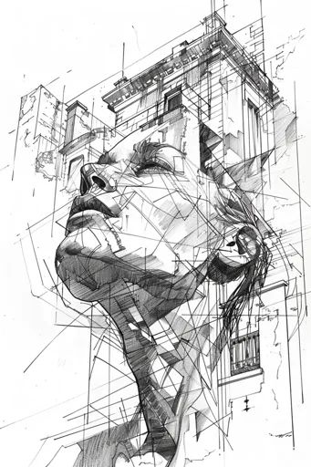 ↑↑↑ Larger size on website 🔸 The image is a pencil sketch of a woman's face with an architectural background. The woman's face is 🔸 From Midjourney AI Image Architectural Background, Face Abstract, Intersecting Lines, Abstract Faces, A Pencil, Architecture Sketch, Pencil Sketch, Woman Face, Art Images