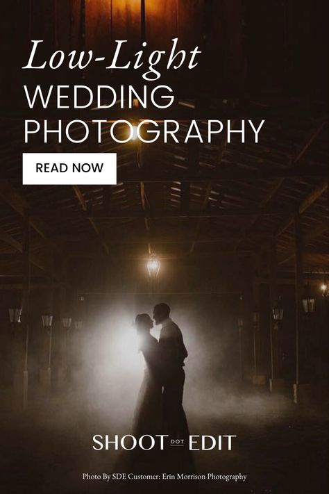 infographic stating low light wedding photography Low Light Photography Portraits, Low Light Wedding Photography, Wedding Photography Editing, Photography Challenges, Indoor Wedding Photos, Wedding Outdoors, Wedding Reception Lighting, Coastal Photography, Wedding Reception Photography