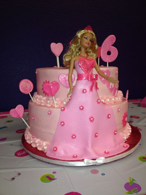 Barbie Birthday Birthday Cake Barbie, Cake Barbie, Barbie Bday, Barbie Doll Birthday Cake, Barbie Birthday Cake, 6th Birthday Cakes, Barbie Doll Cakes, Pink Birthday Cakes, Barbie Birthday Party