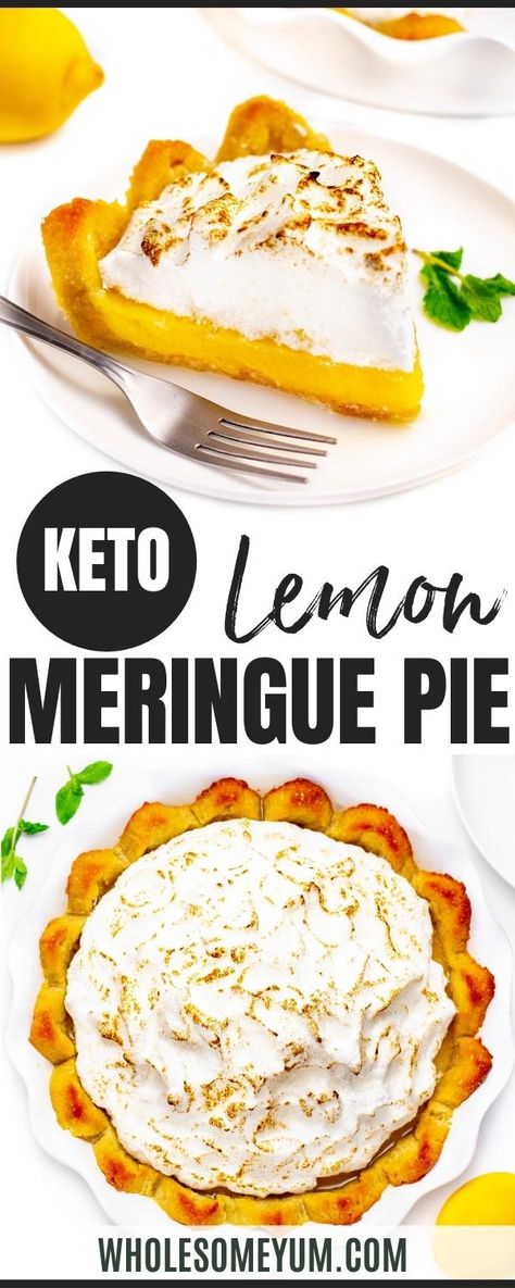 Keto Lemon Meringue, Low Carb Crust, Low Carb Pie Crust, Keto Low Carb Recipes, Meringue Pie Recipes, Lemon Curd Recipe, Curd Recipe, Low Carb Sweets, Lemon Meringue Pie