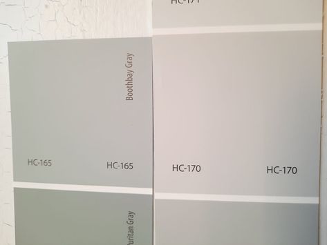 Boothbay Gray by Benjamin Moore Boothbay Gray Benjamin Moore Coordinating Colors, Boothbay Gray Benjamin Moore, Popular Gray Paint Colors, Boothbay Gray, Popular Grey Paint Colors, Benjamin Moore Bedroom, Grey Bookshelves, Benjamin Moore Kitchen, Benjamin Moore Grey Owl