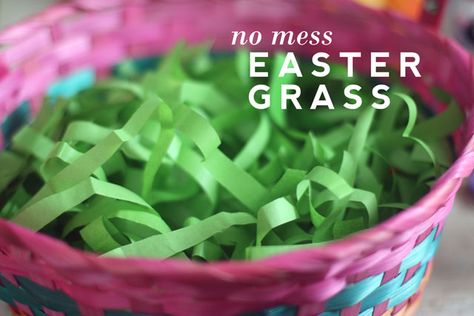 No Mess Easter Grass - Aunt Peaches Grass Tutorial, Aunt Peaches, Easter Baskets To Make, Grass Basket, Easter Event, Lamb Decorations, Easter Basket Diy, Easter Bunny Decorations, Spring Fever