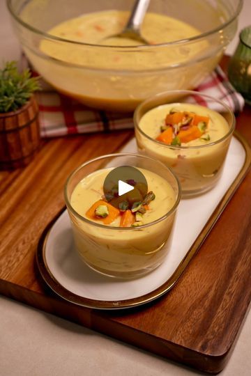 189K views · 3K reactions | MANGO VERMICELLI CUSTARD - Aam Se Kuch Khaas Ep. 20 - Indulge your sweet tooth with this mouthwatering mango vermicelli custard! 🥭🍨 Trust me, once you have a taste of this delectable dessert, you won’t be able to resist coming back for more. The creamy custard perfectly complements the sweet and tangy mango flavor, while the soft vermicelli adds a delightful texture to each bite. Ingredients:1 spoon Ghee1/4 cup Sevaiya (Vermicelli)1 ltr Milk3-4 Cardamom Powder (Elaichi Powder)4 tbs Condensed Milk (alternatively sugar / jaggery powder / soaked dates can be used)1.5 tbs Custard Powder (diluted with room temperature Milk)1 Mango Pulp2 chopped MangoesChopped Pistachios Method:Heat 1 spoon Ghee in a panAdd 1/4 cup SevaiyaFry well until it changes its colourAdd 1 lt Mango Custard Recipe, Custard Powder Recipes, Indian Deserts, Mango Custard, How To Make Custard, Easy Indian Dessert Recipes, Jaggery Powder, Easy Indian Dessert, Food Magic