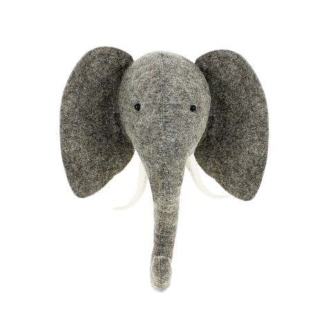 Trouva: Elephant Head - Mini Mini Felt Animals, Felt Animal Heads, Fiona Walker, Animal Head Wall, Safari Theme Nursery, Scandi Chic, Kids Bedroom Walls, Baby Elefant, Animal Head