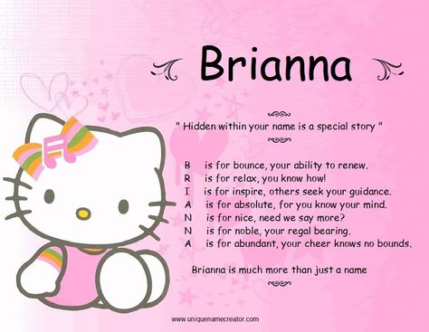 Brianna~ name story Brianna Usernames, Brianna Wallpaper, Brianna Name, Roblox Items, Cute Nicknames, Academic Validation, My Beautiful Daughter, Names With Meaning, Baby Names