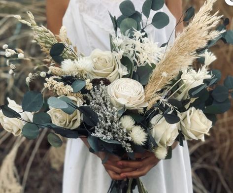 Pampas Grass And Eucalyptus Wedding, Pampas Grass Wedding Bouquet, Dried Flower Wedding Bouquet, Ivory Wedding Bouquet, Wedding Bouquet White, Dried Flower Wedding, Ivory Bouquet Wedding, Wedding September, Carnation Bouquet