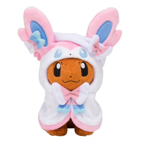 Photo1: Pokemon Center 2017 Eevee Poncho Series Sylveon ver. Plush Toy (1) Sylveon Costume, Eevee Plush, Pokemon Toys, Pokemon Dolls, Pikachu Plush, Pokemon Eeveelutions, Soft Toy Patterns, Pokemon Toy, Pokemon Center